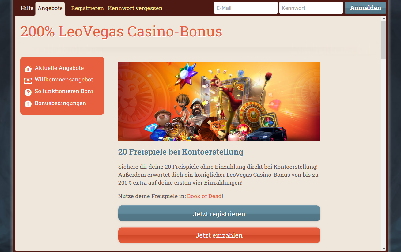 Registrierung Leo Vegas Casino